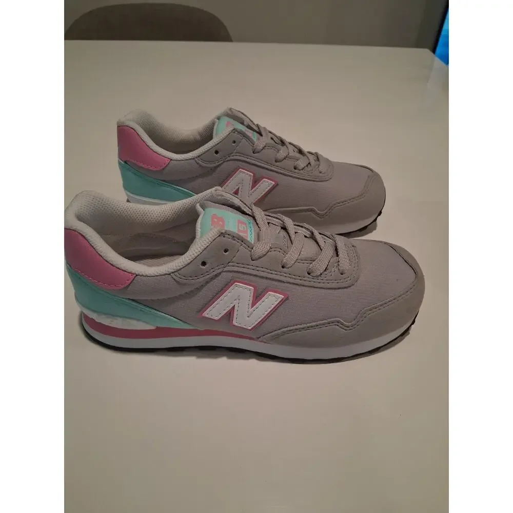 New Balance 515 Girls Shoes Sz 2.5Y Gray Pink Cyan PC515BP NWOB